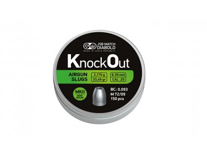 Diabolo JSB KnockOut Slugs .25 MKII 150ks cal.6,35mm