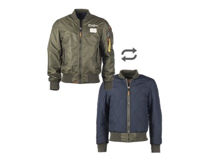 Bunda letecká TOMCAT oboustranná ZELENÁ/MODRÁ (velikost L)