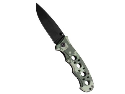 Nůž zavírací ČERNÉ ostří čtyřdírkový ACU DIGITAL