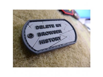 Nášivka DOG TAG plast BROWSER HISTORY velcro