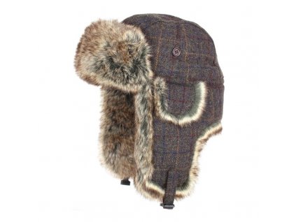 Beranice WOOL TRAPPER kostkovaná HNĚDÁ