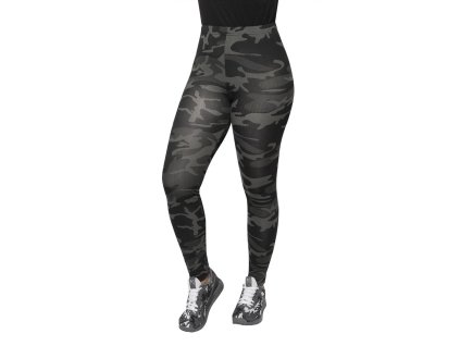Legíny maskáčové BLACK CAMO (velikost L)