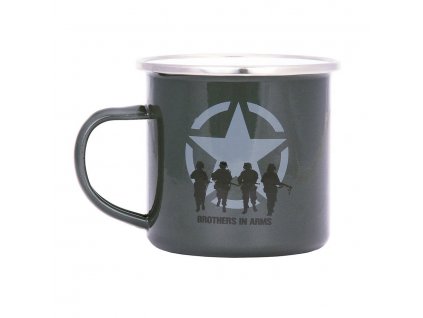 Hrnek BROTHERS IN ARMS smaltovaný 300 ml ZELENÝ