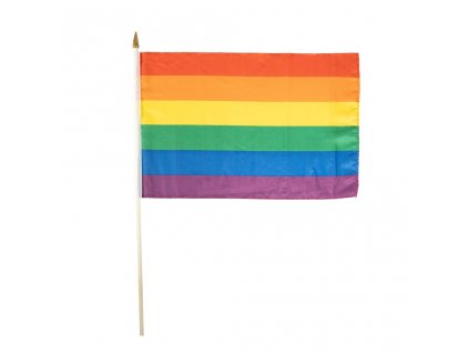 Vlajka na tyčce DUHOVÁ LGBT 30 x 45 cm