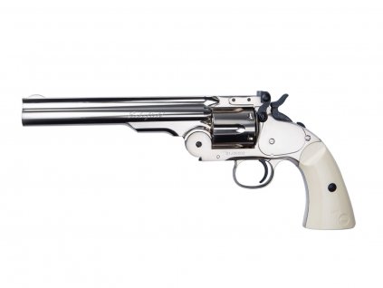 Vzduchový revolver ASG Schofield 6" Silver 4,5mm Diabolo  + Sada bombiček CO2 ULTRAIR CARE KIT 12g ASG 10ks