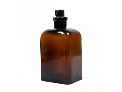 Láhev skleněná hranatá s broušeným hrdlem 500ml HNĚDÁ