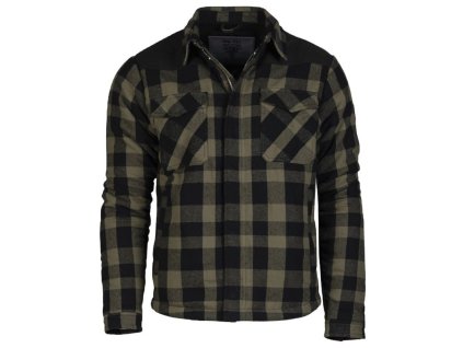 Košile LUMBER se zipem zateplená ČERNÁ/ZELENÁ (velikost 3XL)