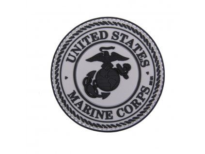 Nášivka 3D plastová UNITED STATES MARINE CORPS ŠEDÁ