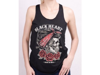 Dámské Tílko BLACK HEART PIN SKULL (Velikost L)