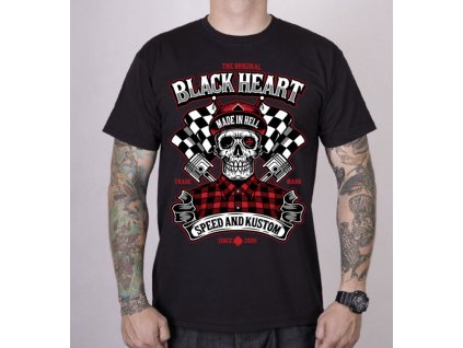 Pánské triko Black Heart SPEED AND KUSTOM (Velikost M)