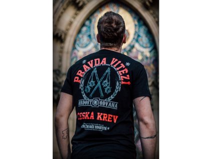 Pánské tričko Česká krev Pravda Vítězí černá (Velikost 3XL)