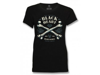 Dámské Triko BLACK HEART BONES (Velikost S)