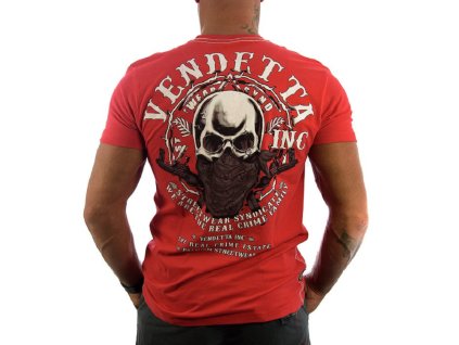 Vendetta Inc. Pánské triko Vendetta Inc Skull Mask 1181 červené