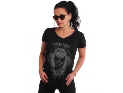 Dámské triko Yakuza Siren Dye V Neck GLSB 90101 black