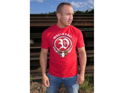 Pánské triko Radical Wear Might is right červené (Velikost M)