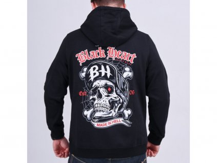 Pánská Mikina BLACK HEART BONES HOODIE (Velikost M)