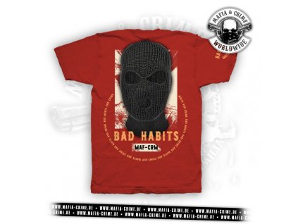 Pánské triko Mafia & Crime Bad Habits Boys red (Velikost M)