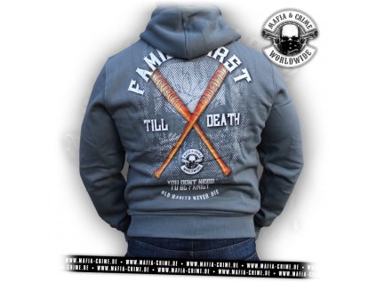 Pánská mikina Mafia & Crime Family First grey (Velikost M)