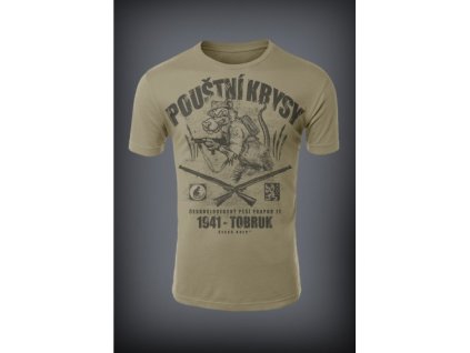 Pánské triko Česká krev Tobruk písková (Velikost M)