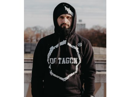 Pánská mikina OCTAGON Zuby černá s kapucí (Velikost XXL)