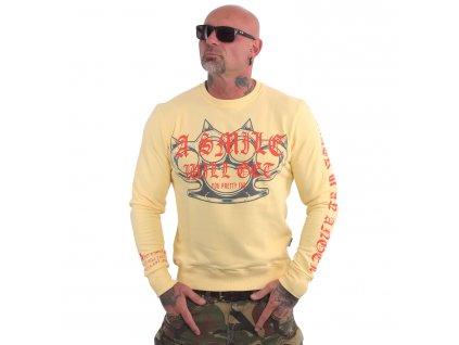 Pánská mikina Yakuza Smile PB 21015 Pale Banana (Velikost 3XL)