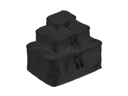 Set 3ks pouzder se síťkou MESH ČERNÉ