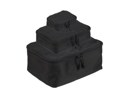 Set 3ks pouzder se síťkou MESH ČERNÉ
