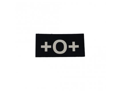 Nášivka IFF IR krevní skupina VELCRO + 0 + ČERNÁ