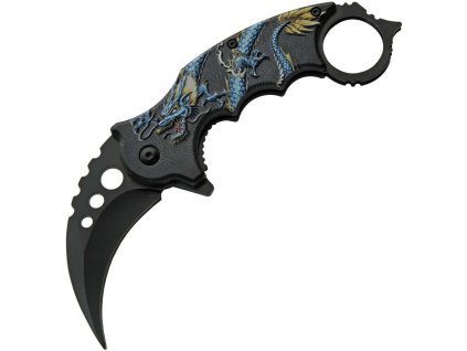 Nůž zavírací DRAGON karambit MODRÝ