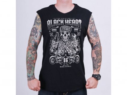 Pánské triko bez rukávů Black Heart Drunk Rider