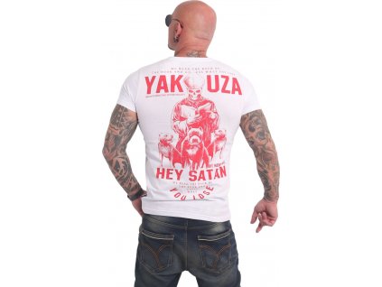 Pánské triko Yakuza Hey Satan 17023 white (Velikost 5XL)