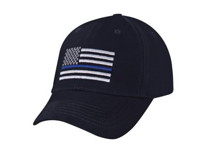 Čepice baseball US vlajka s modrou linkou TMAVĚ MODRÁ