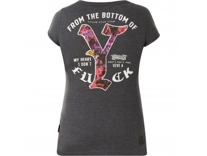Dámské triko Yakuza My heart 16131 black melange (Velikost XS)