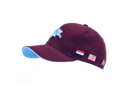 Čepice baseball PEGASUS s vlajkami po obvodu VÍNOVÁ