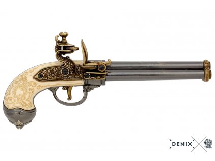 denix Flintlock pistol with 3 barrels Italy 1680 (7)
