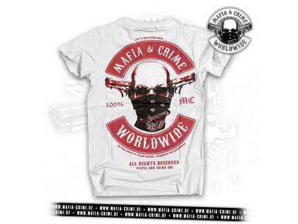 MC Mafia & Crime Worldwide Patch Boys Shirt white