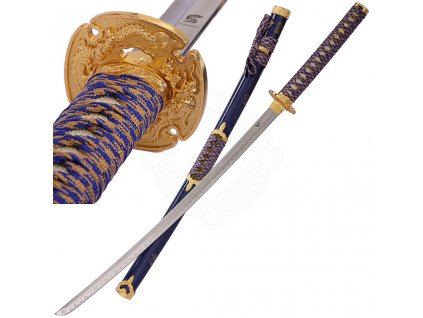Modro-zlatá Katana s pochvou