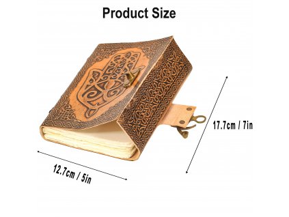 Kožený zápisník Hamsa, ruka Marie - Outlet