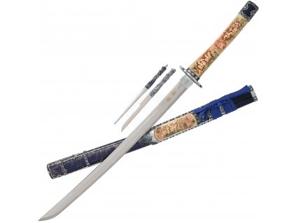 Dekorativní wakizaši Date (krátký samurajský meč) s motivy Tokugawy Ieyasu