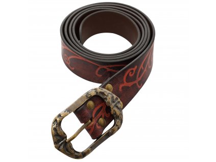 Kožený opasek "Lesní Elf" | Reliéfní zdobení | 38 mm - Outlet