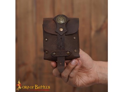Kožená opasková brašnička "Archer of the Realm" se Stromem života - Outlet