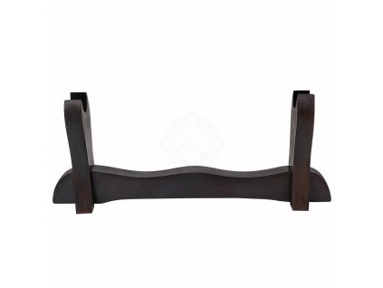 Dřevěný stojan na meč nebo sekeru, tmavé masivní dřevo