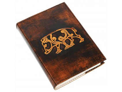 Ručně vázaný kožený deník Keltský kanec - Outlet