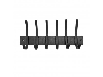 Litinový nástěnný věšák se 6 dvojitými háčky, 33 cm - Outlet