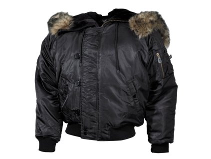 Bunda s kapucí N-2B POLAR ČERNÁ (velikost S)