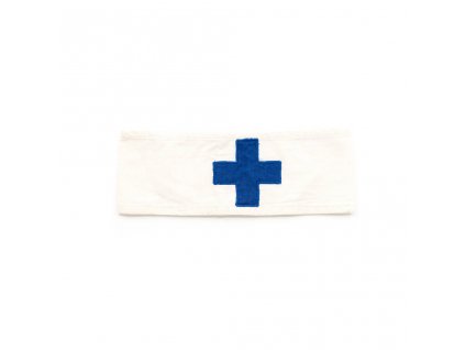 Páska na rukáv ČSLA zdravotník bílá s modrým křížem použitá