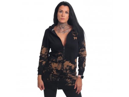 Dámské mikino šaty Yakuza Wild Flowers Long 22120 black (Velikost XS)