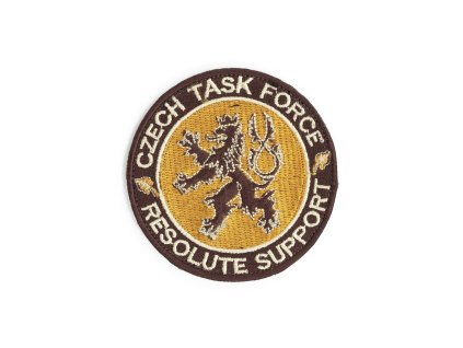 Nášivka CZECH TASK FORCE - RESOLUTE SUPPORT velcro HNĚDÁ