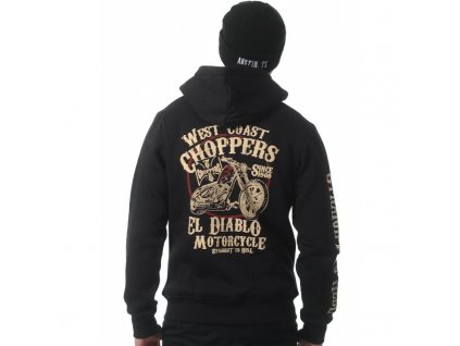 West Coast Choppers MIKINA NA ZIP - EL DIABLO - BLACK (Velikost M)