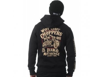 West Coast Choppers MIKINA NA ZIP - EL DIABLO - BLACK